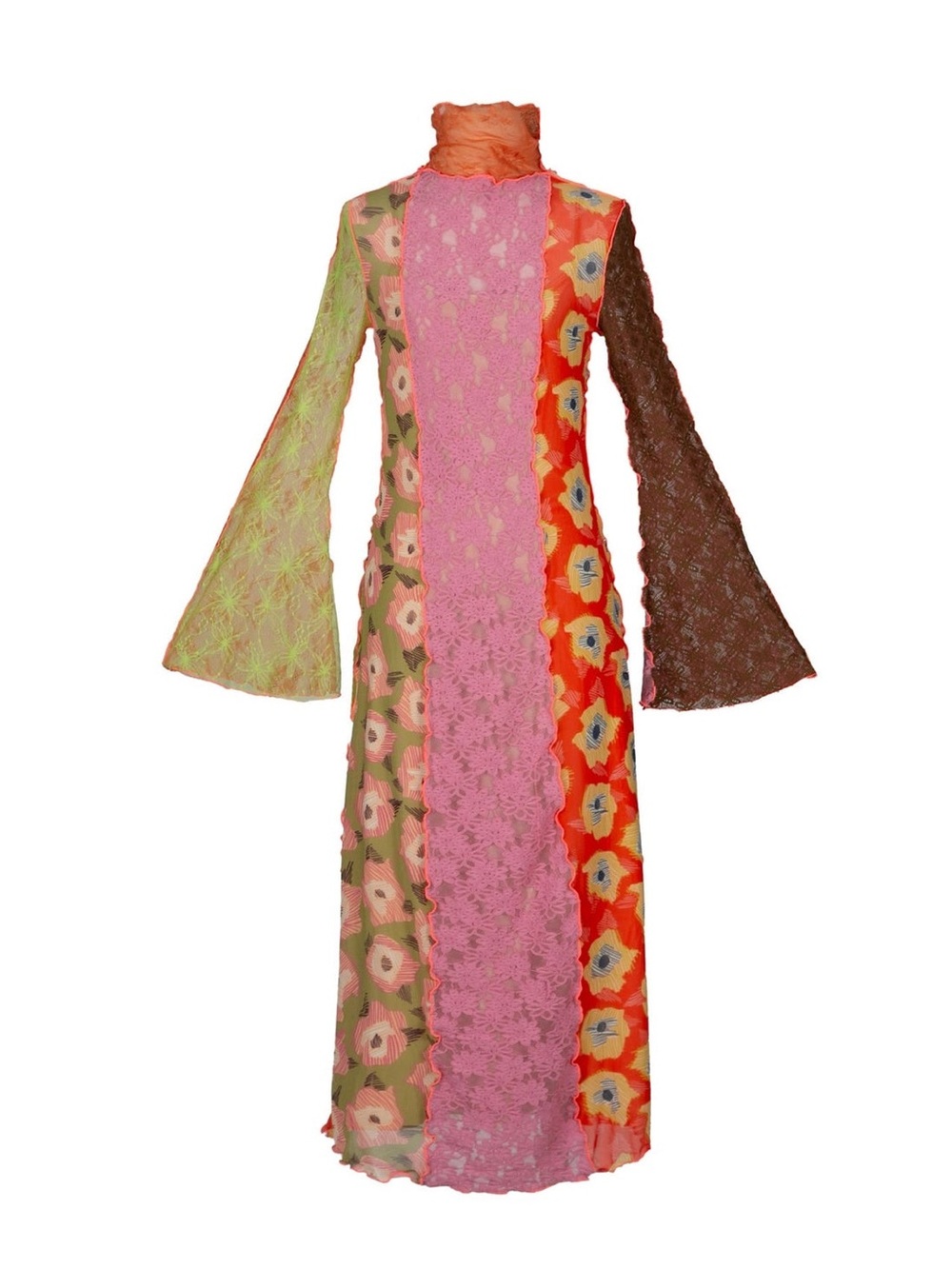 Celia B Care Dress mixed eclectic florals midi resort wear women’s small NWT